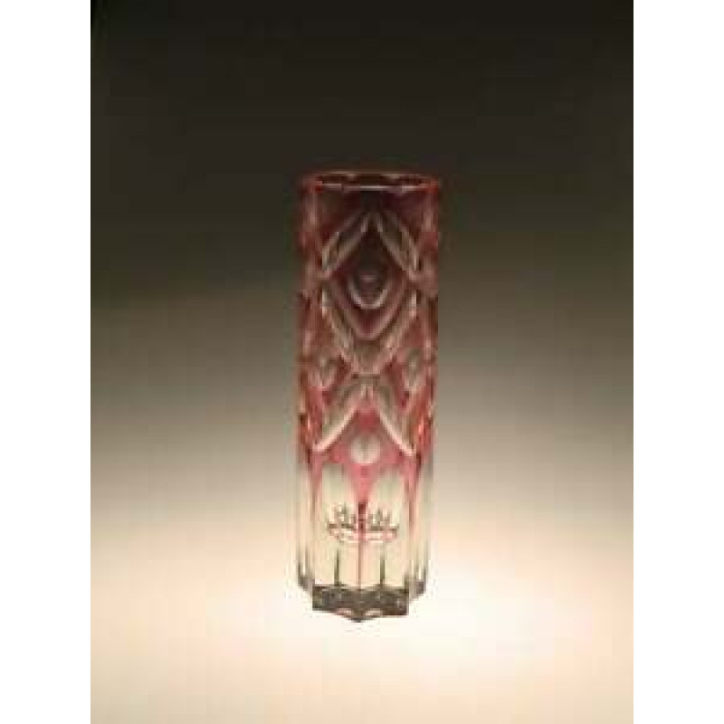 Mid Century Czech Red Art Glass Borocrystal Exbor Novy Bor Dual Vase - Bohemian