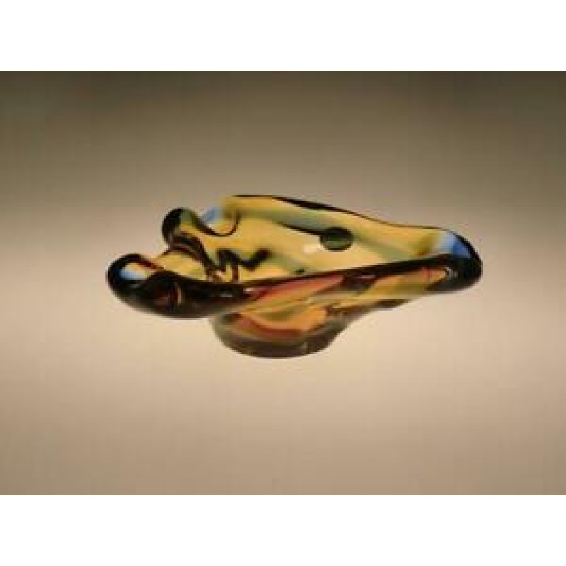 Sommerso Art Glass Bowl Ashtray Moser Label Zemek Czech Bohemian 1960s Niagara