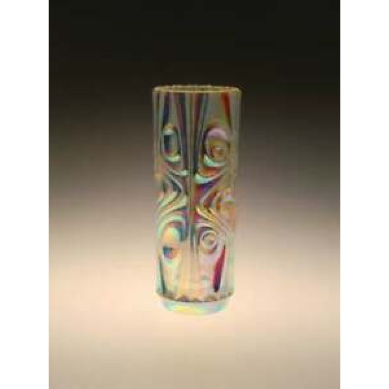 Vintage Mid Century Vase Art Glass Iridescent Peceny Sklo Union Czech Decorative