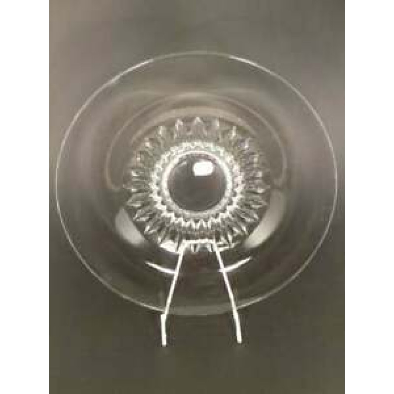 Vintage Retro Bohemia Glass Clear Plate Dish 1970s