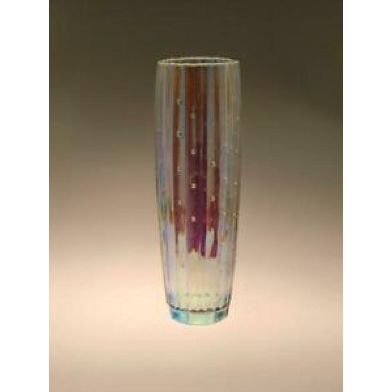 Vintage Retro Iridescent Vase with Tiny Stars Jurnikl RARE Glass Czech Sklo MCM