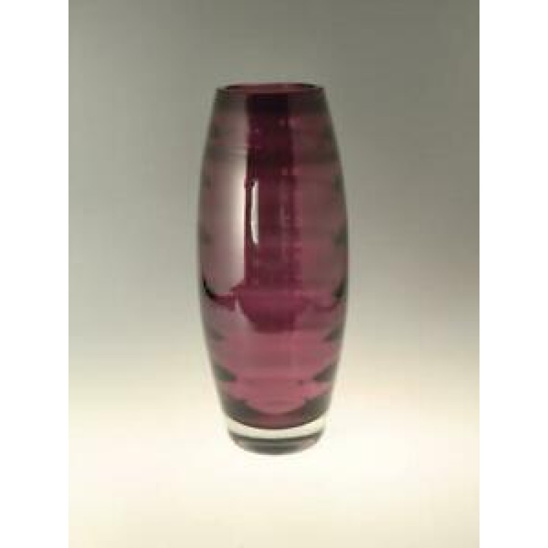 Optical Vintage Glass Vase Purple Amethyst Violet Wunsch Novy Bor Czech Interior